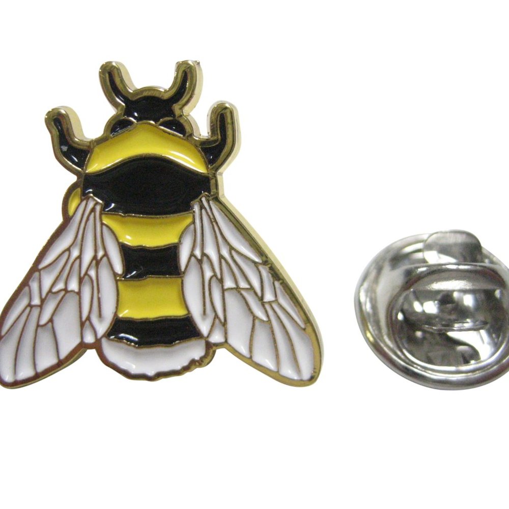 Yellow and Black Toned Bumble Bee Insect Bug Lapel Pin